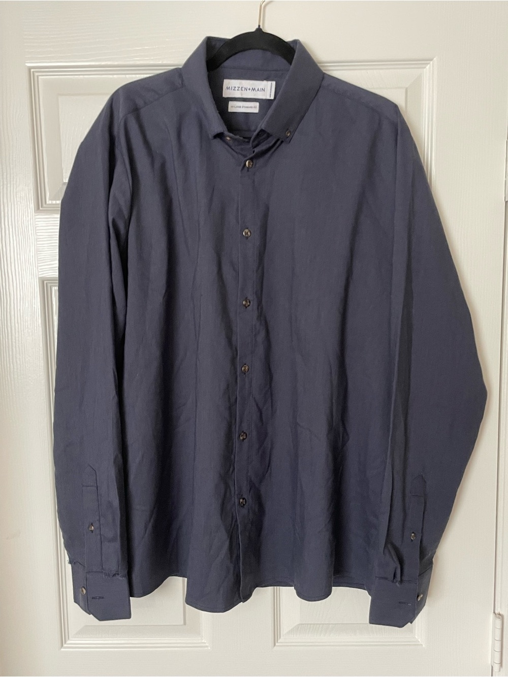 MIZZEN + MAIN Men's XXL Standard Fit Button Down Blue Long Sleeve Shirt